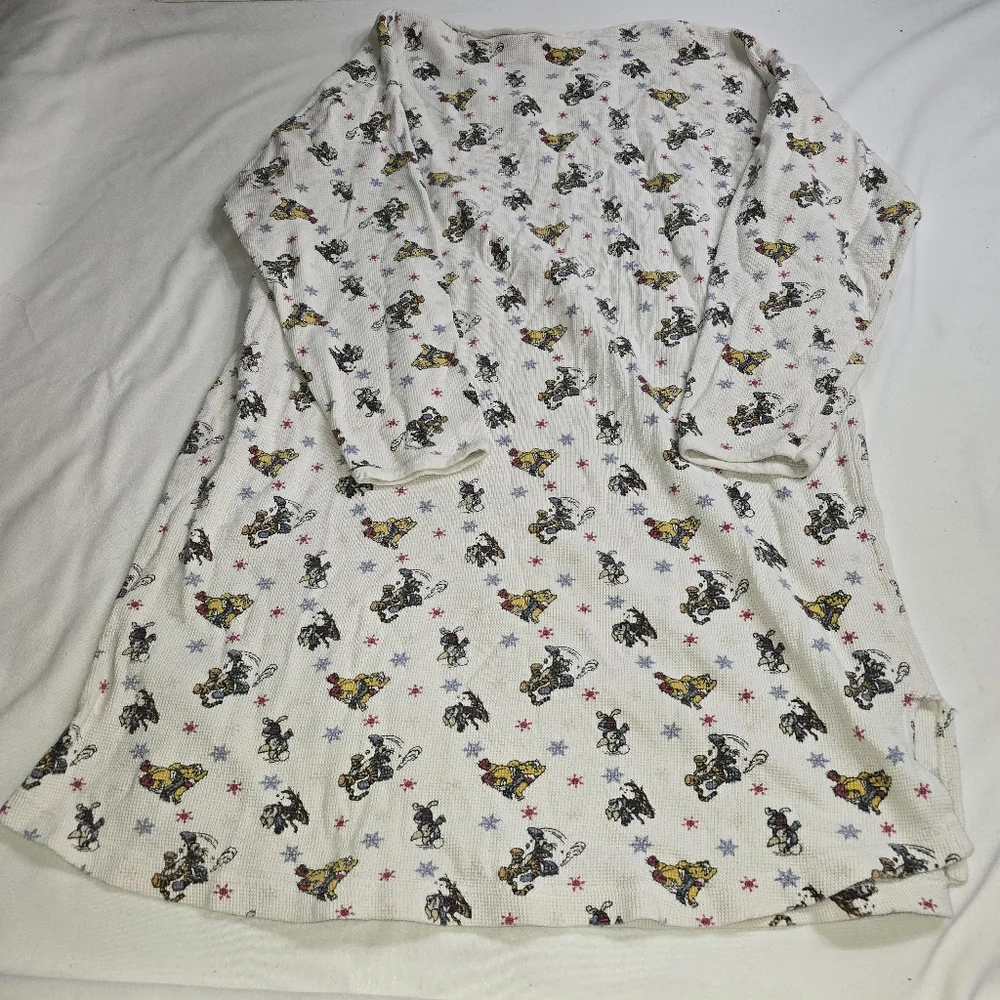 Vintage The Disney Catalogue Winnie The Pooh Thermal Night Gown Pajamas L/XL - Picture 5 of 7